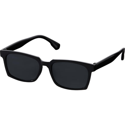 Front View of Black Ashley Recycled Square Sunglasses plain