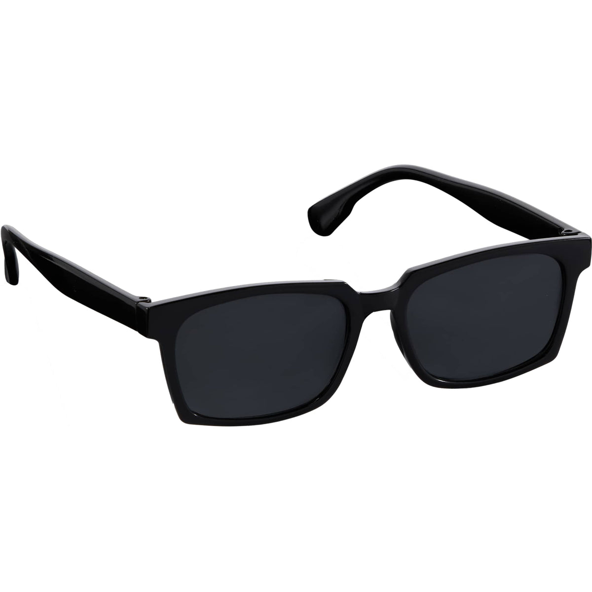Front View of Black Ashley Recycled Square Sunglasses plain