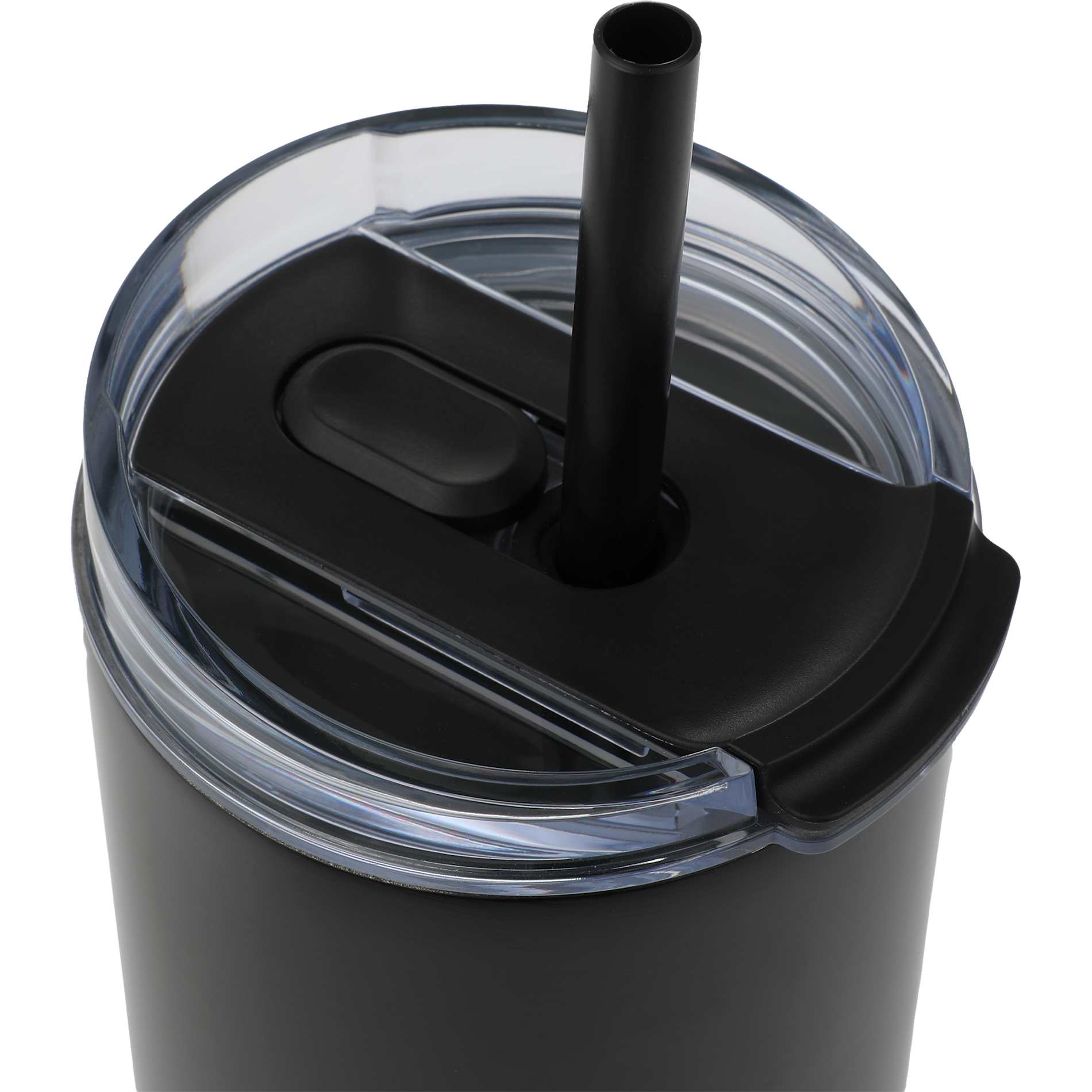 Front View of Black Auxo 24oz Double Wall Vacuum Insulated Tumbler plain