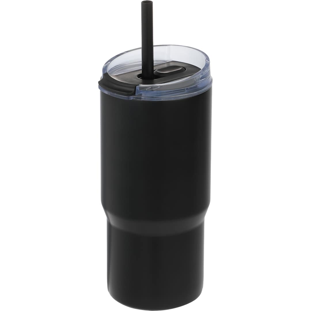 Front View of Black Auxo 24oz Double Wall Vacuum Insulated Tumbler plain