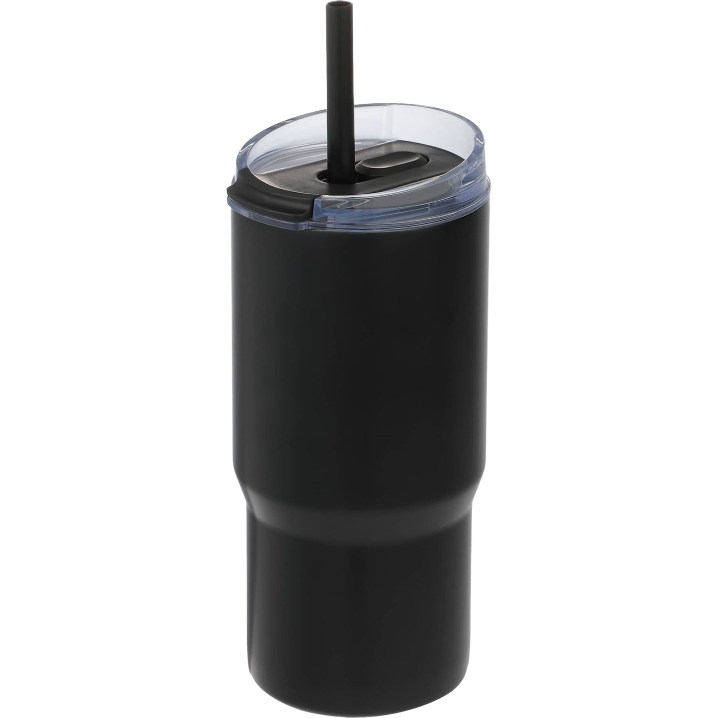 Front View of Black Auxo 24oz Double Wall Vacuum Insulated Tumbler plain