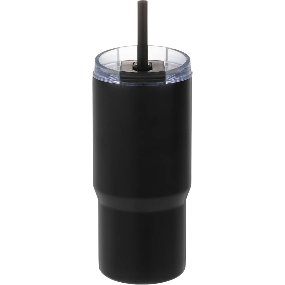 Front View of Black Auxo 24oz Double Wall Vacuum Insulated Tumbler plain