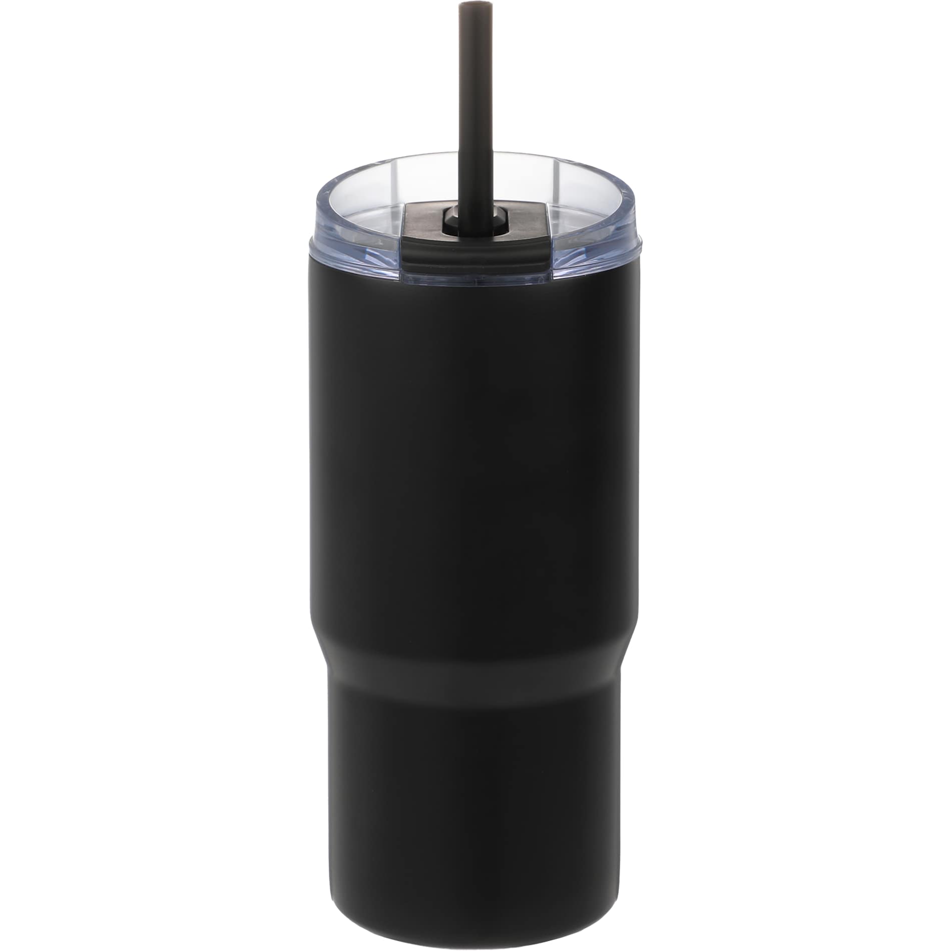 Front View of Black Auxo 24oz Double Wall Vacuum Insulated Tumbler plain