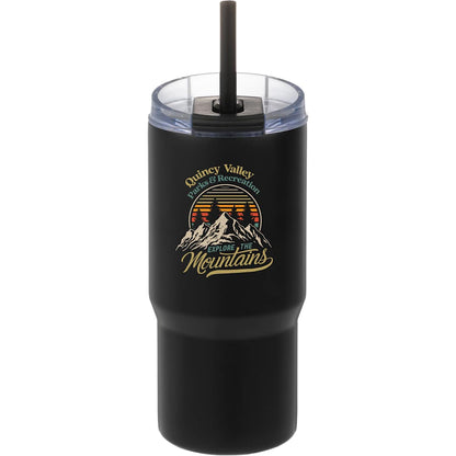 Front View of Black Auxo 24oz Double Wall Vacuum Insulated Tumbler