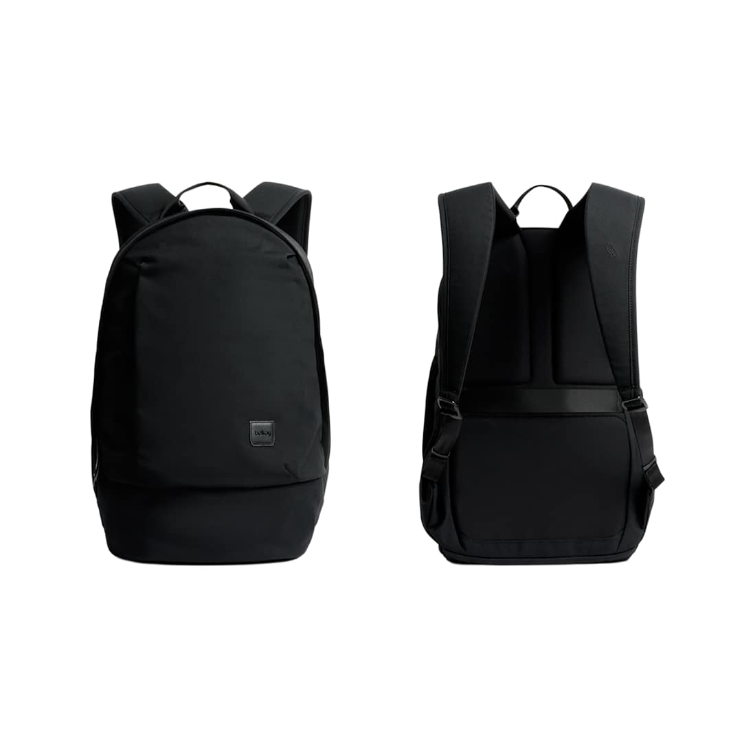 Front View of Black Bellroy Classic 3rd Edition Backpack plain