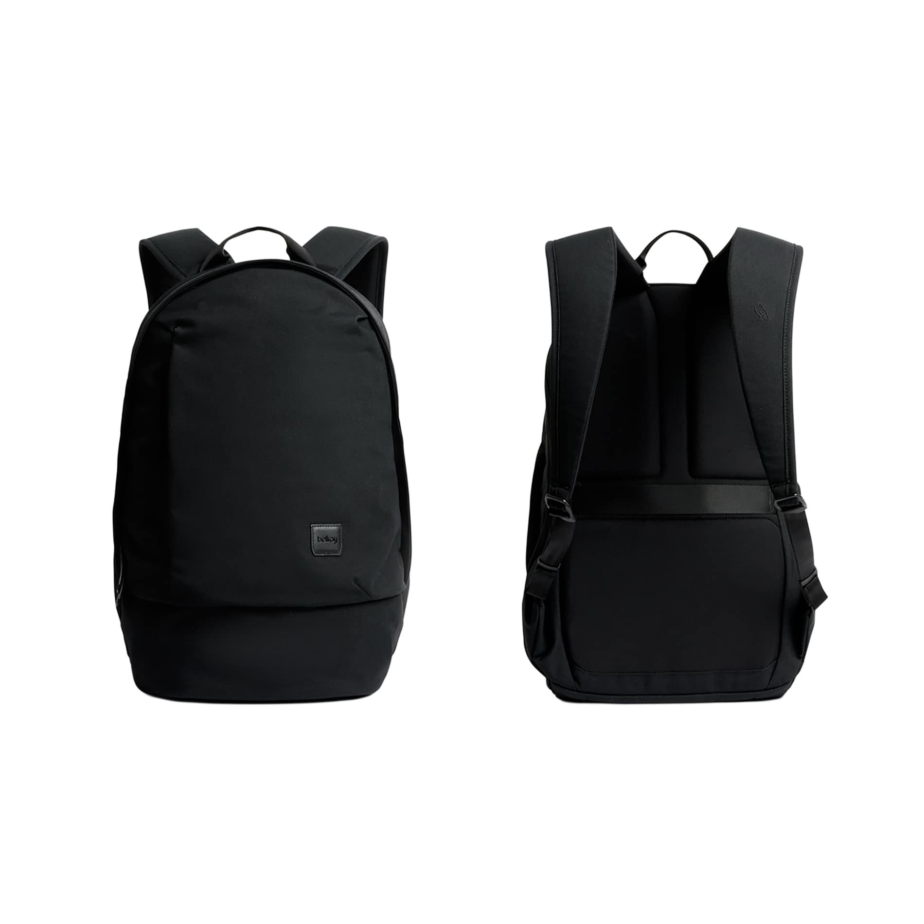 Front View of Black Bellroy Classic 3rd Edition Backpack plain