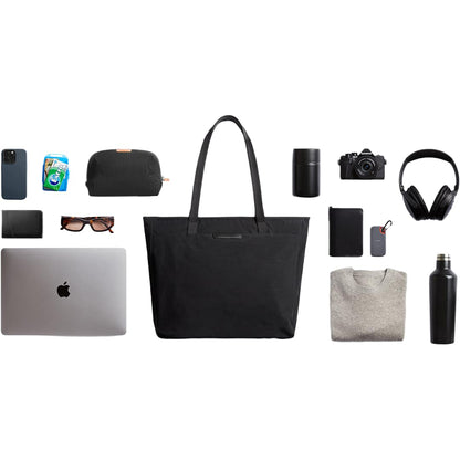 Front View of Black Bellroy Tokyo Tote plain