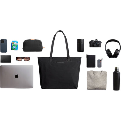 Front View of Black Bellroy Tokyo Tote plain