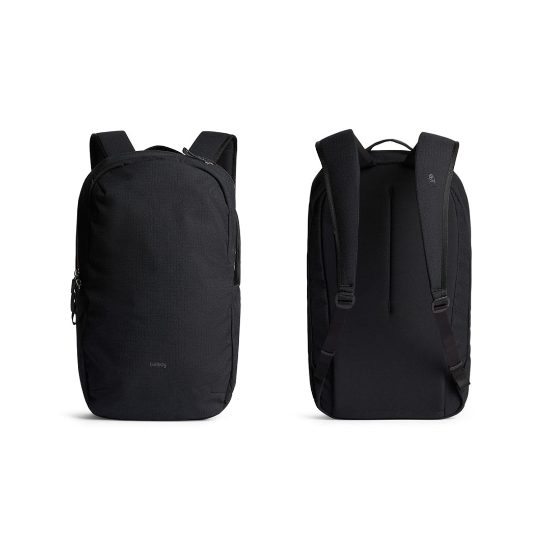 Front View of Black Bellroy Via 16" Computer Backpack plain