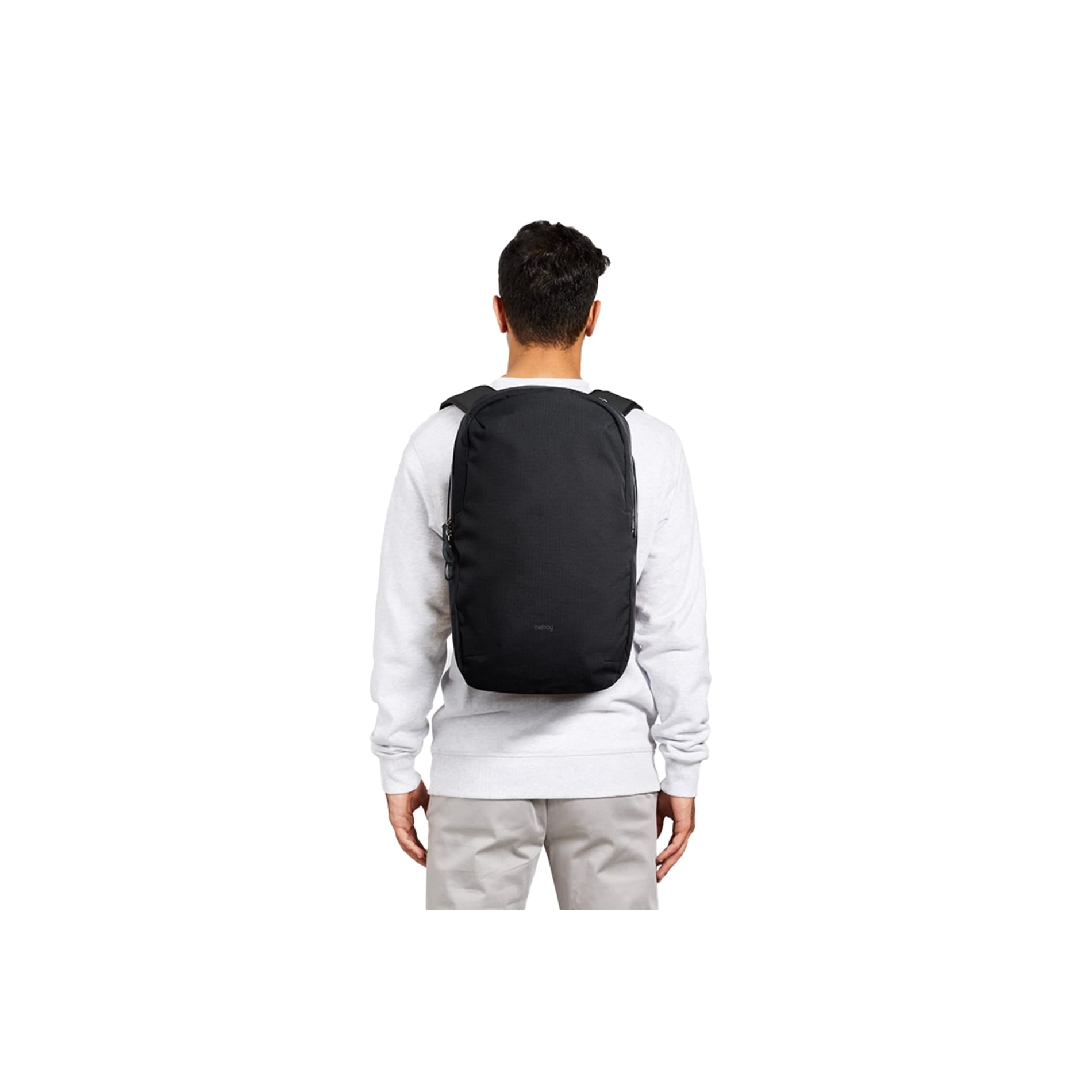Front View of Black Bellroy Via 16" Computer Backpack plain