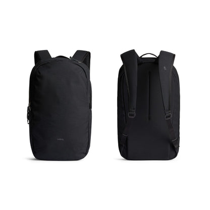 Front View of Black Bellroy Via 16" Computer Backpack plain