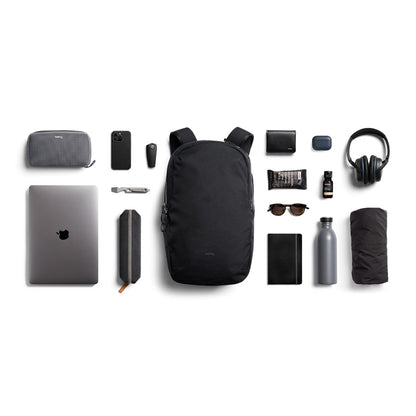 Front View of Black Bellroy Via 16" Computer Backpack plain