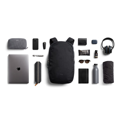 Front View of Black Bellroy Via 16" Computer Backpack plain