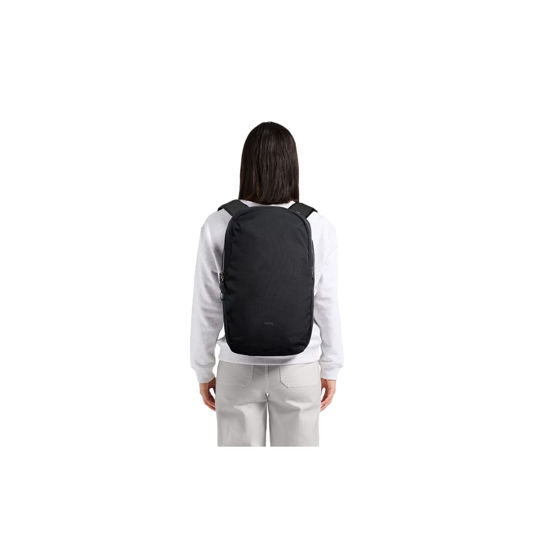 Front View of Black Bellroy Via 16" Computer Backpack plain