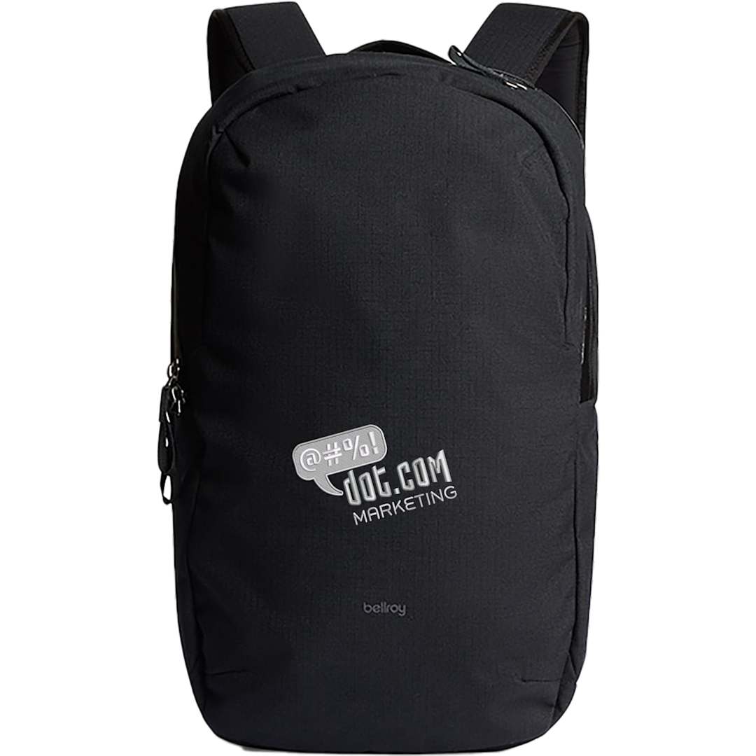 Front View of Black Bellroy Via 16" Computer Backpack