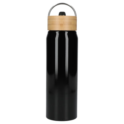Front View of Black Billy 26oz ECO Aluminum Bottle w/ FSC® Bamboo Lid plain