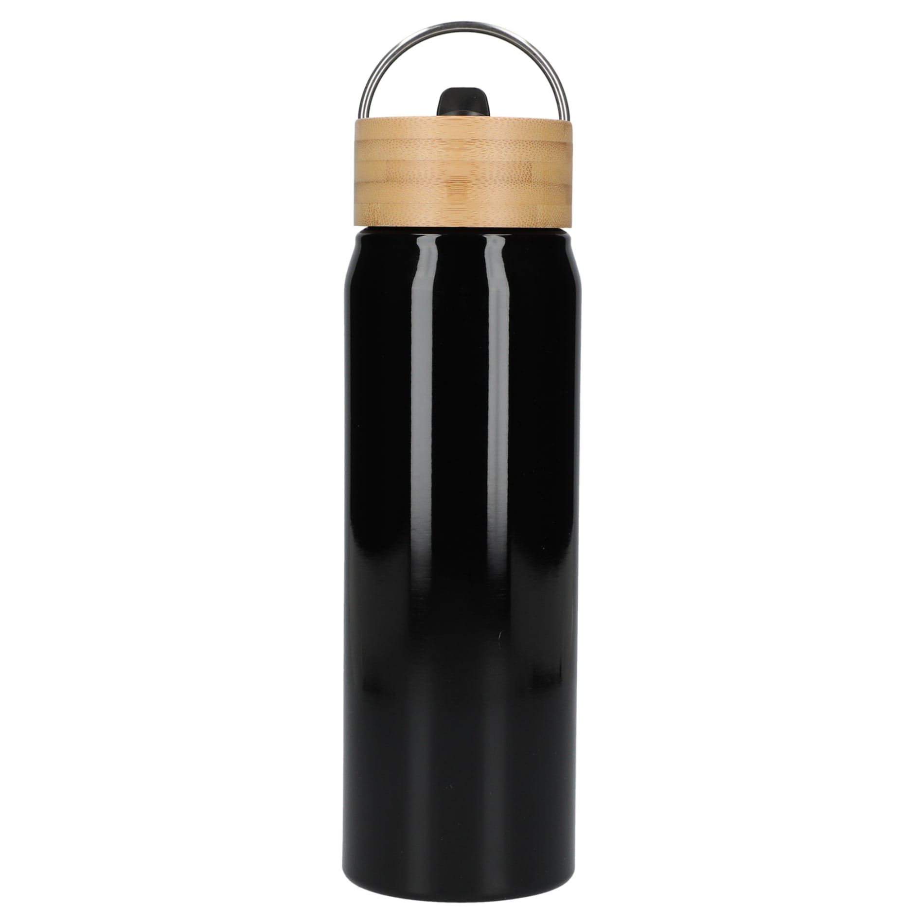 Front View of Black Billy 26oz ECO Aluminum Bottle w/ FSC® Bamboo Lid plain