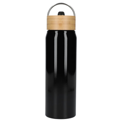 Front View of Black Billy 26oz ECO Aluminum Bottle w/ FSC® Bamboo Lid plain