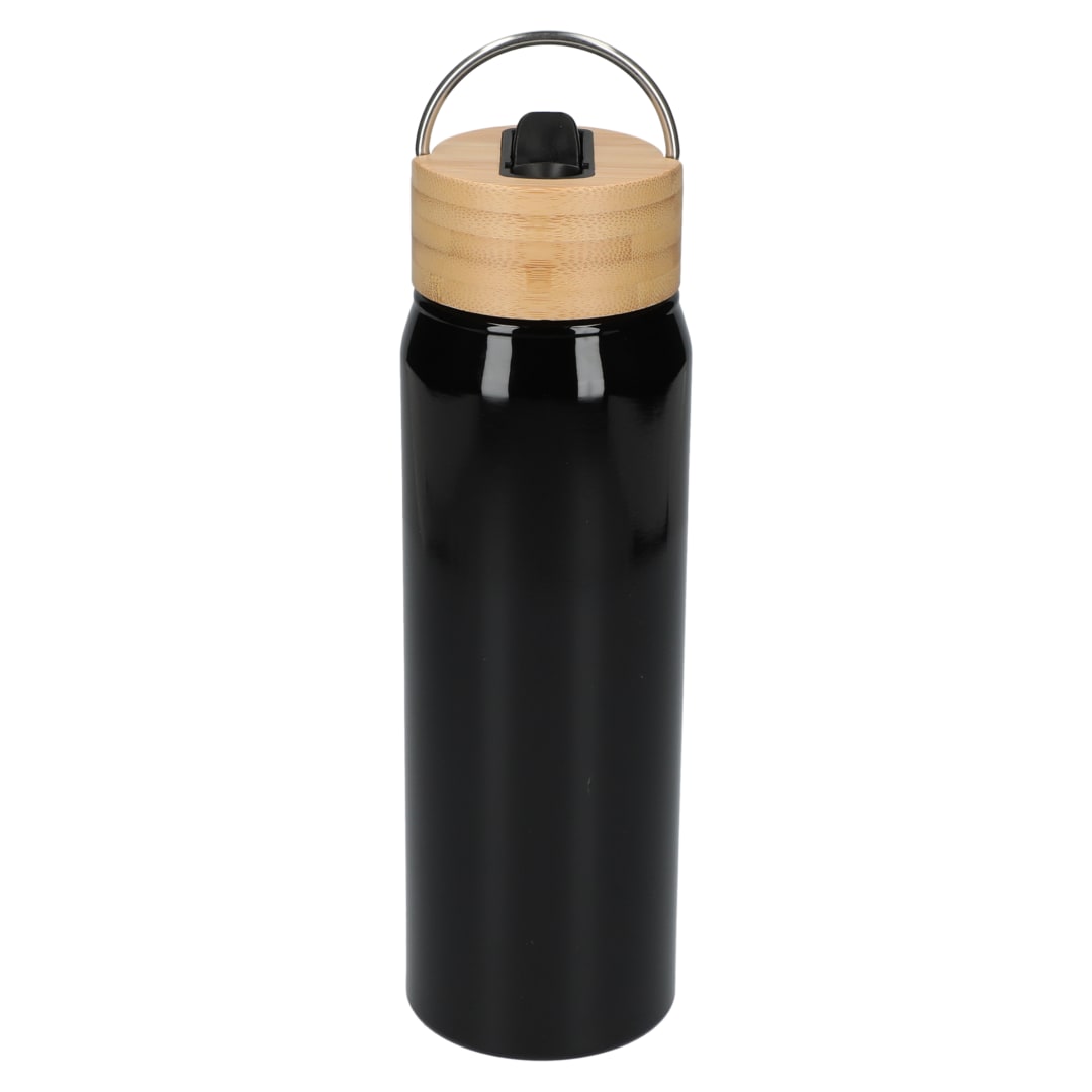 Front View of Black Billy 26oz ECO Aluminum Bottle w/ FSC® Bamboo Lid plain