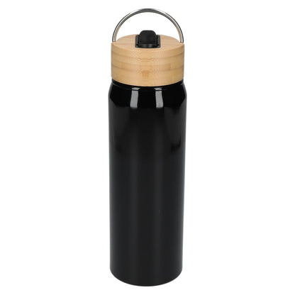 Front View of Black Billy 26oz ECO Aluminum Bottle w/ FSC® Bamboo Lid plain