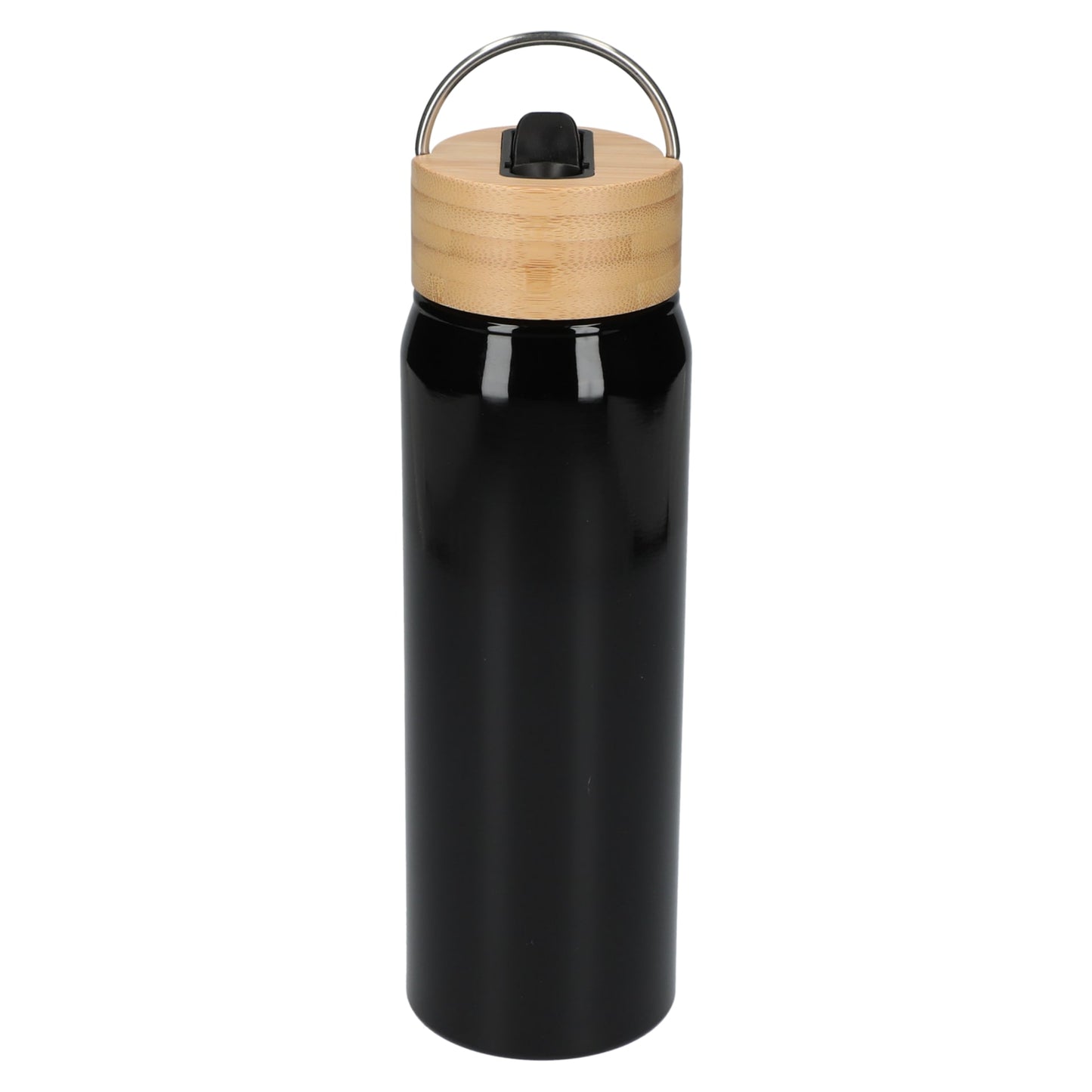 Front View of Black Billy 26oz ECO Aluminum Bottle w/ FSC® Bamboo Lid plain