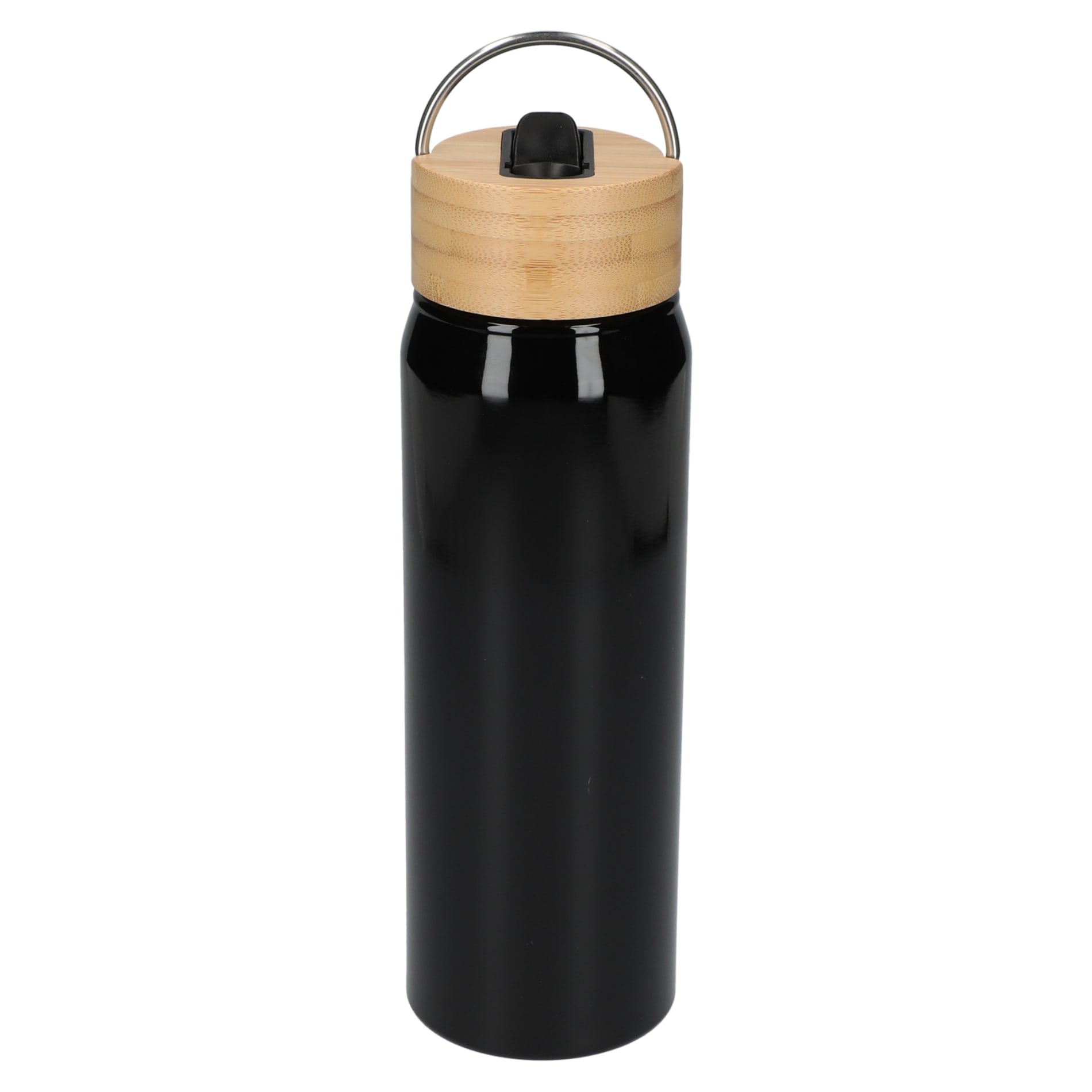 Front View of Black Billy 26oz ECO Aluminum Bottle w/ FSC® Bamboo Lid plain