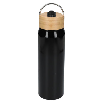 Front View of Black Billy 26oz ECO Aluminum Bottle w/ FSC® Bamboo Lid plain
