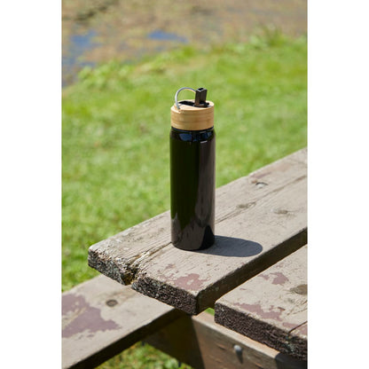 Front View of Black Billy 26oz ECO Aluminum Bottle w/ FSC® Bamboo Lid plain