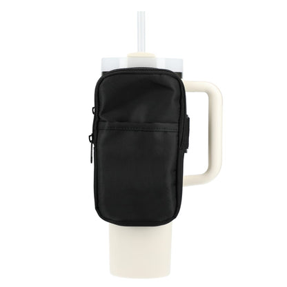 Front View of Black Bottle Buddy Deluxe Water Bottle Pouch plain