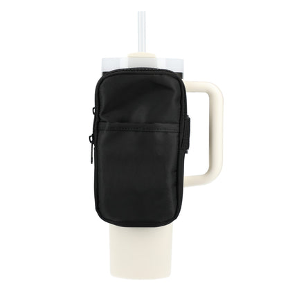 Front View of Black Bottle Buddy Deluxe Water Bottle Pouch plain