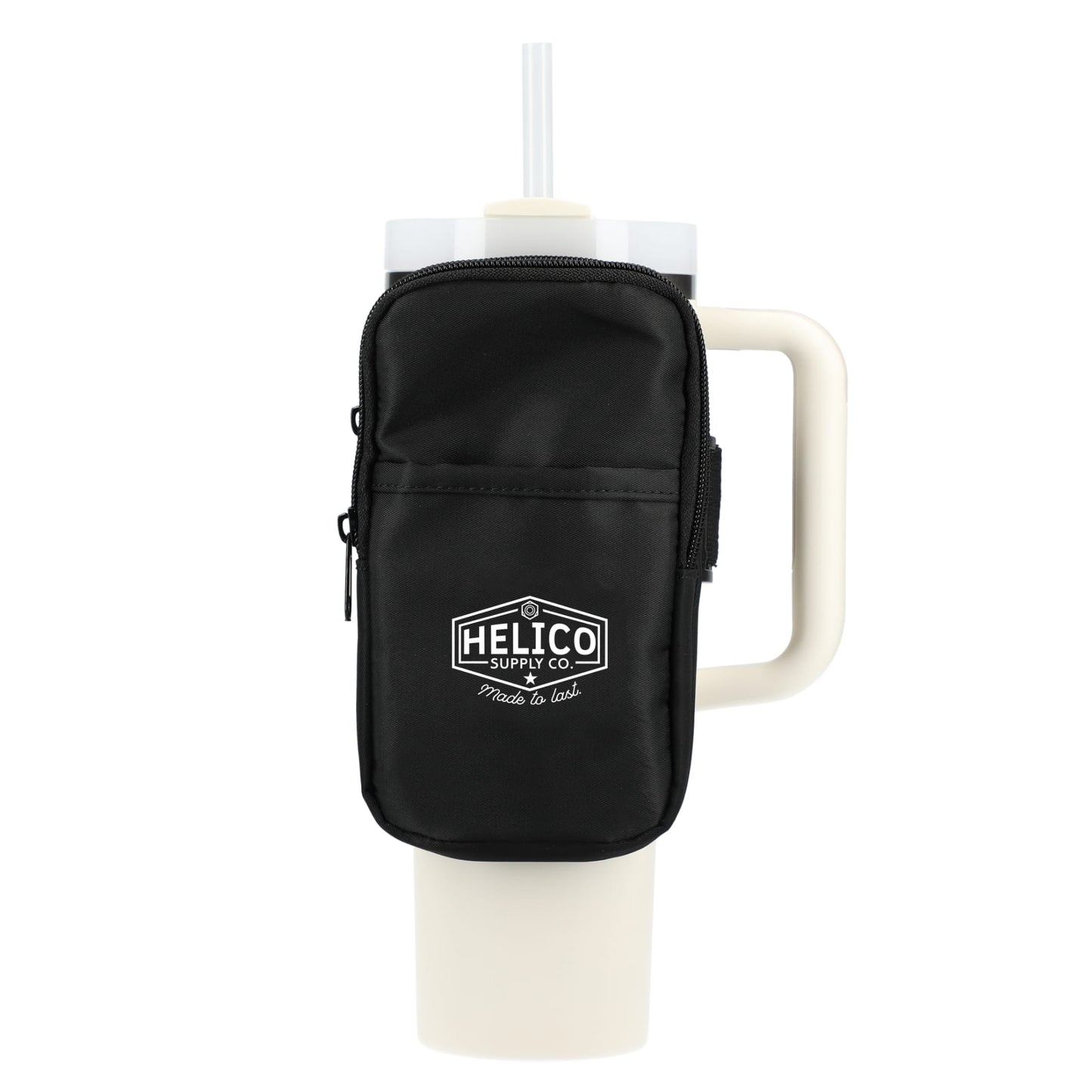 Front View of Black Bottle Buddy Deluxe Water Bottle Pouch