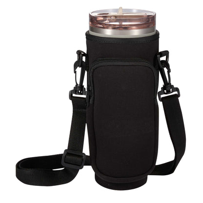 Front View of Black Bottle Buddy Sling plain