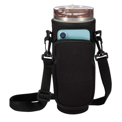 Front View of Black Bottle Buddy Sling plain
