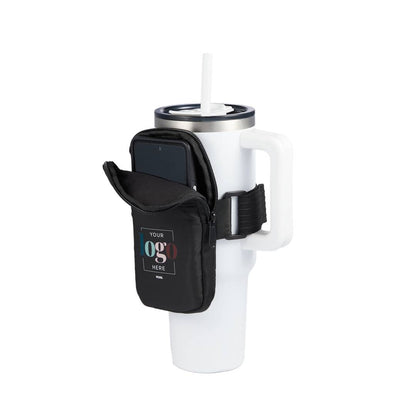 Front View of Black Bottle Buddy Water Bottle Pouch