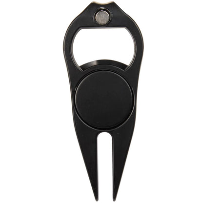 Front View of Black Bottle Opener Divot Tool with Ball Marker plain