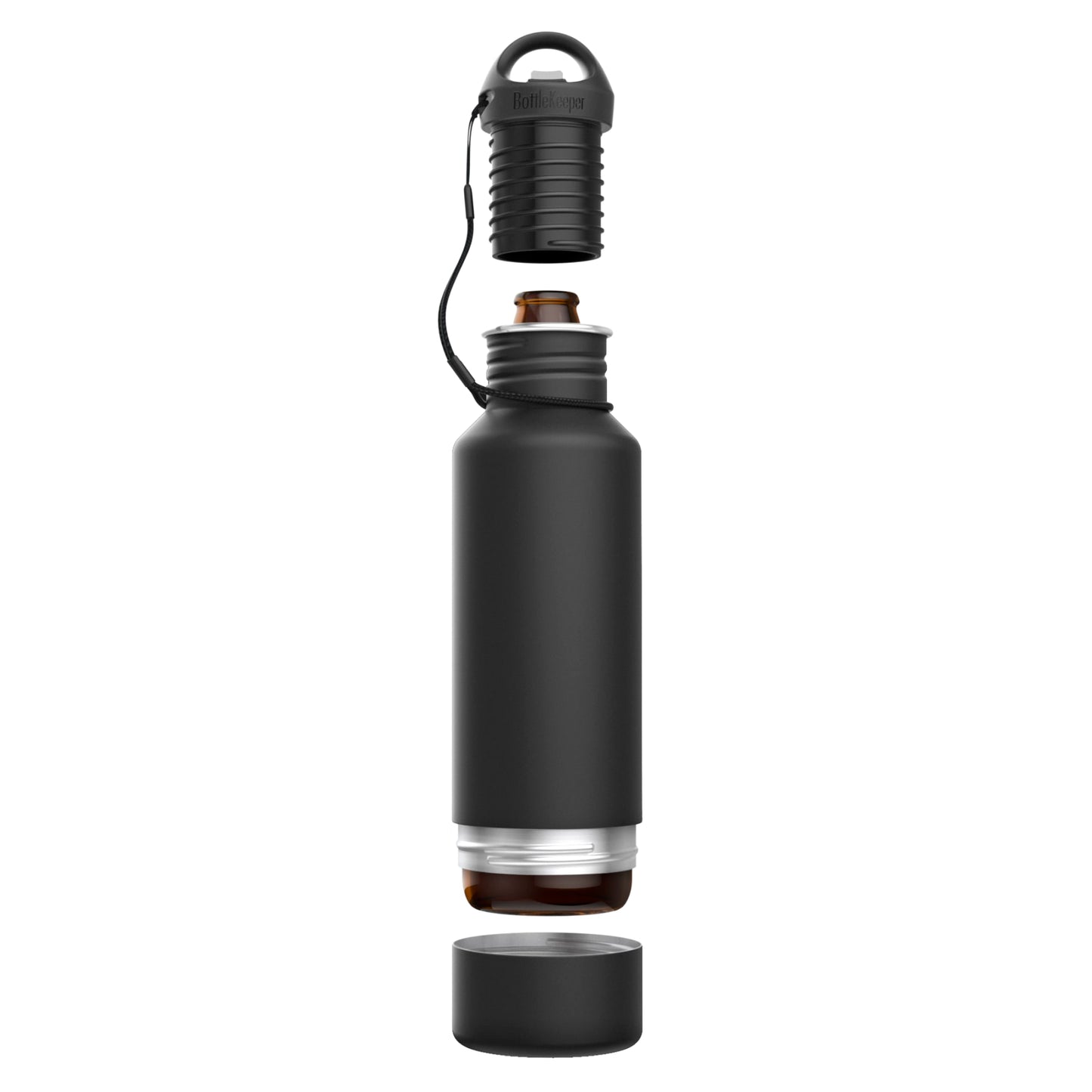 Front View of Black BottleKeeper Standard 2.0 plain