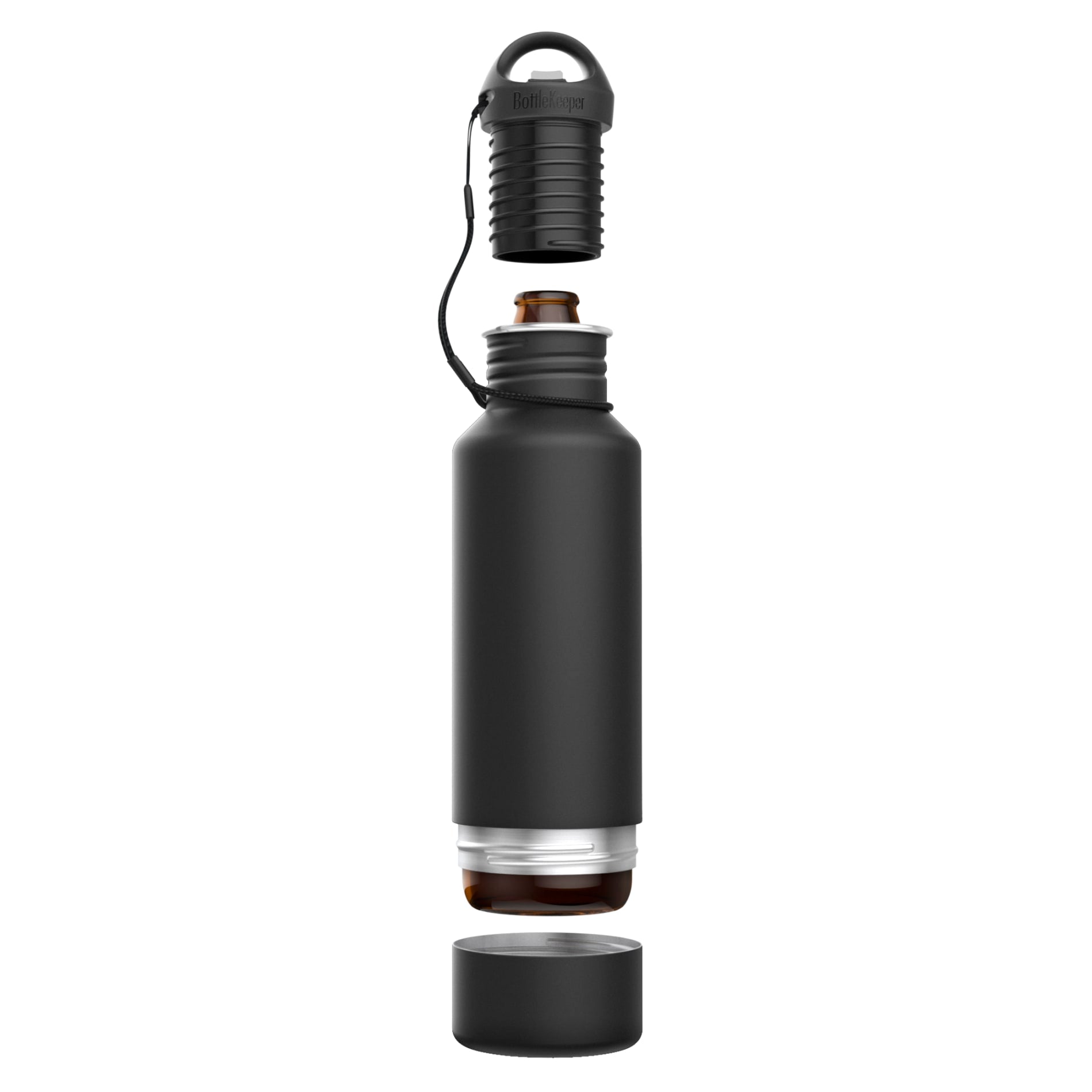 Front View of Black BottleKeeper Standard 2.0 plain