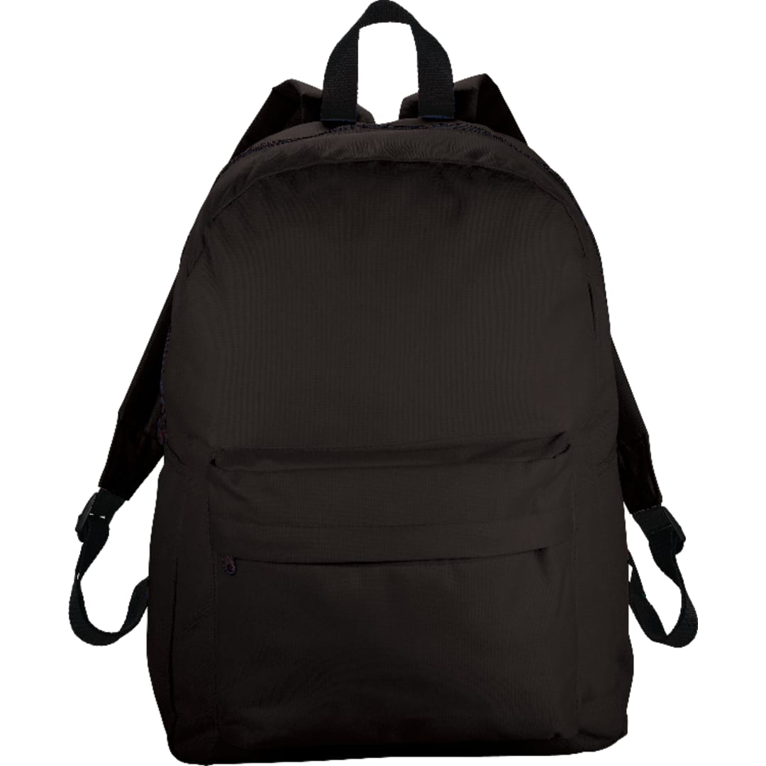 Front View of Black Breckenridge Classic Backpack plain