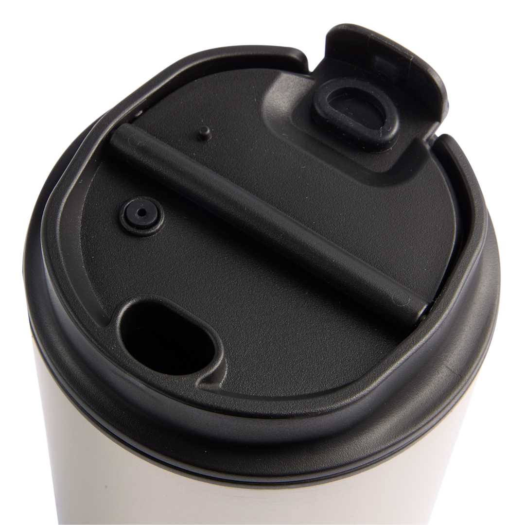 Front View of Black Brit Eco-Friendly Tumbler 15oz plain