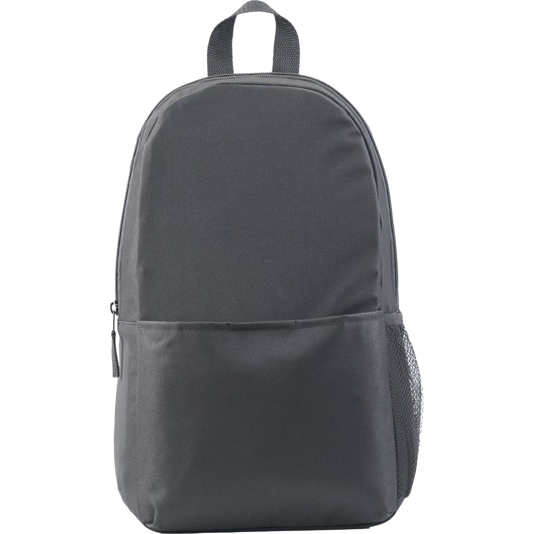Front View of Black Brix Recycled Backpack plain