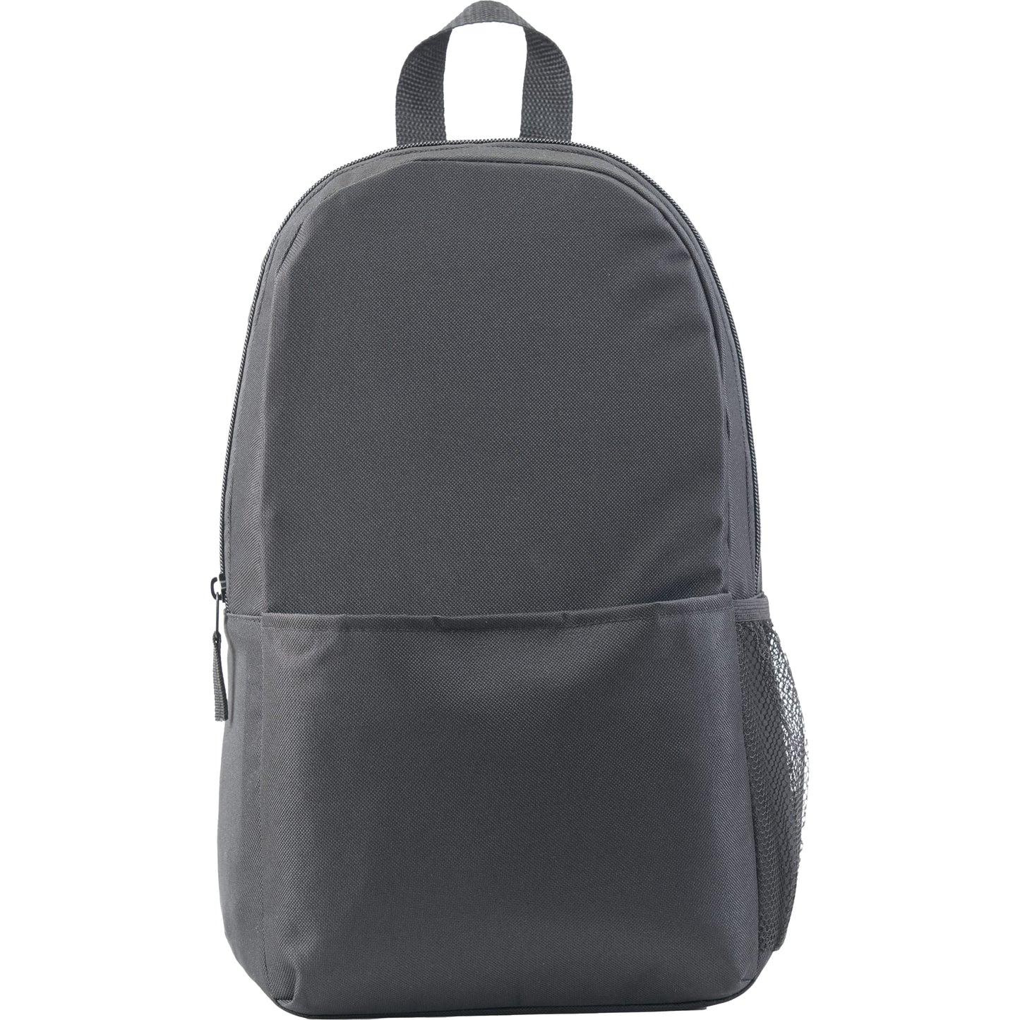 Front View of Black Brix Recycled Backpack plain