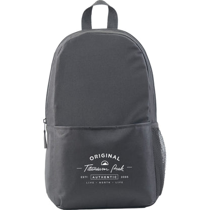 Front View of Black Brix Recycled Backpack