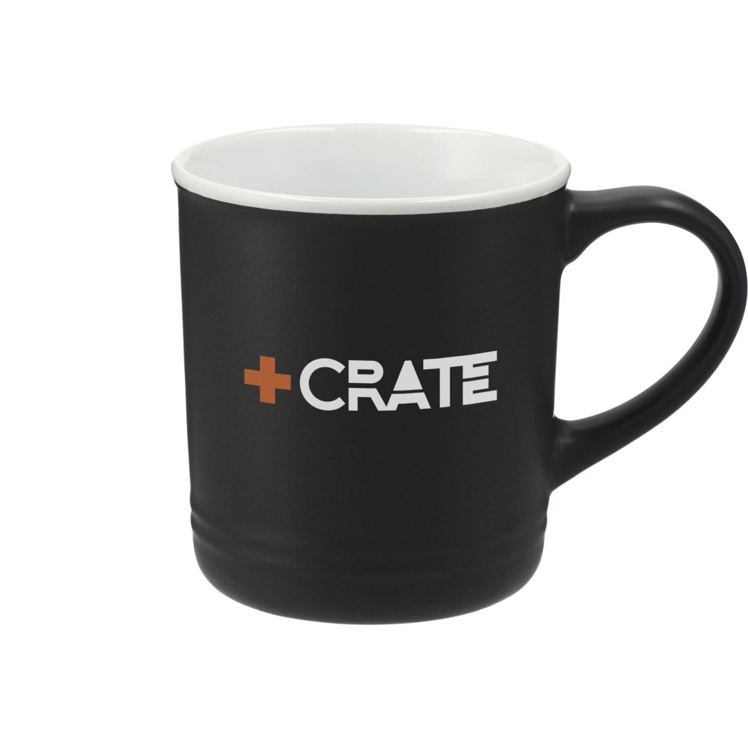 Front View of Black Bronx 12oz Ceramic Mug