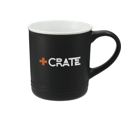 Front View of Black Bronx 12oz Ceramic Mug