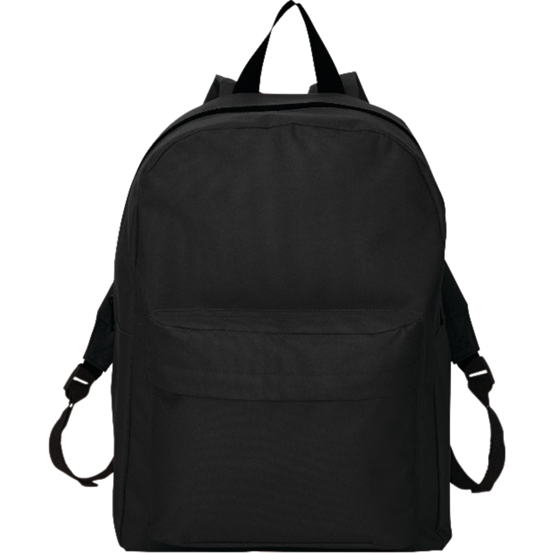 Front View of Black Buddy Budget 15" Computer Backpack plain
