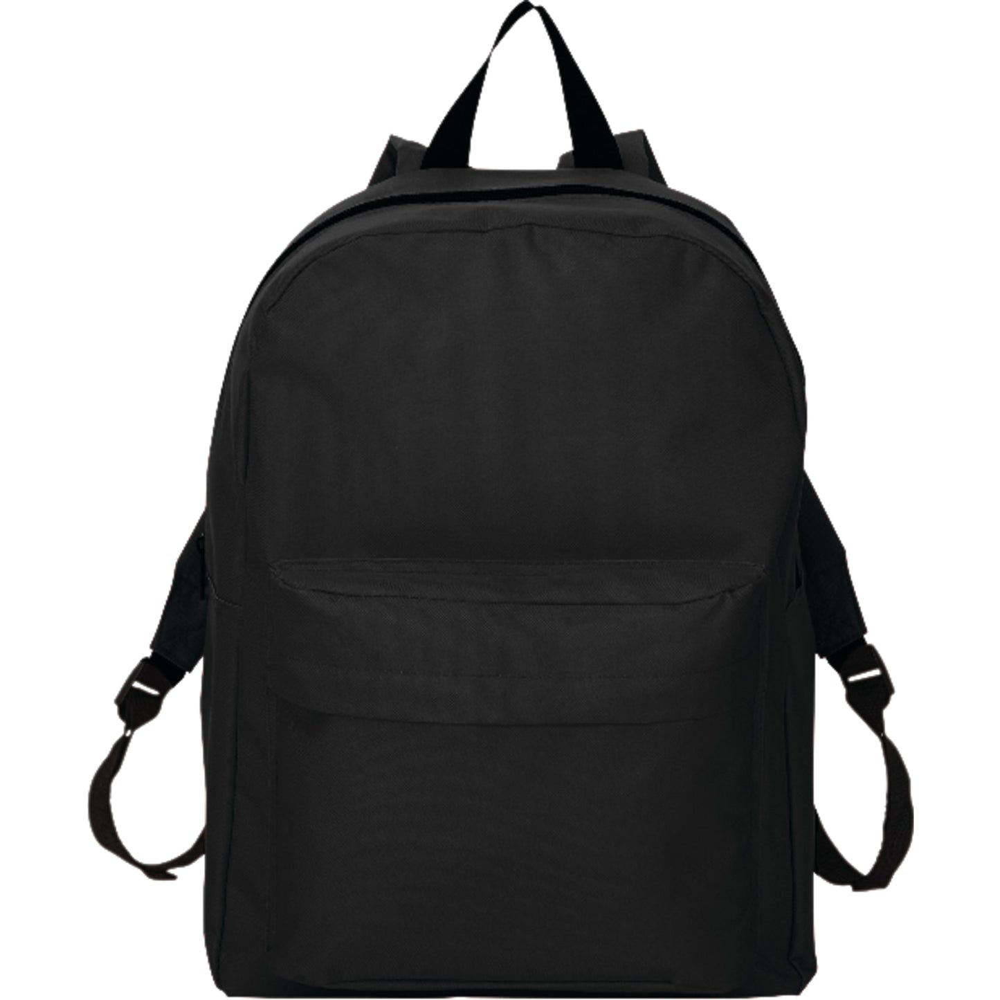 Front View of Black Buddy Budget 15" Computer Backpack plain