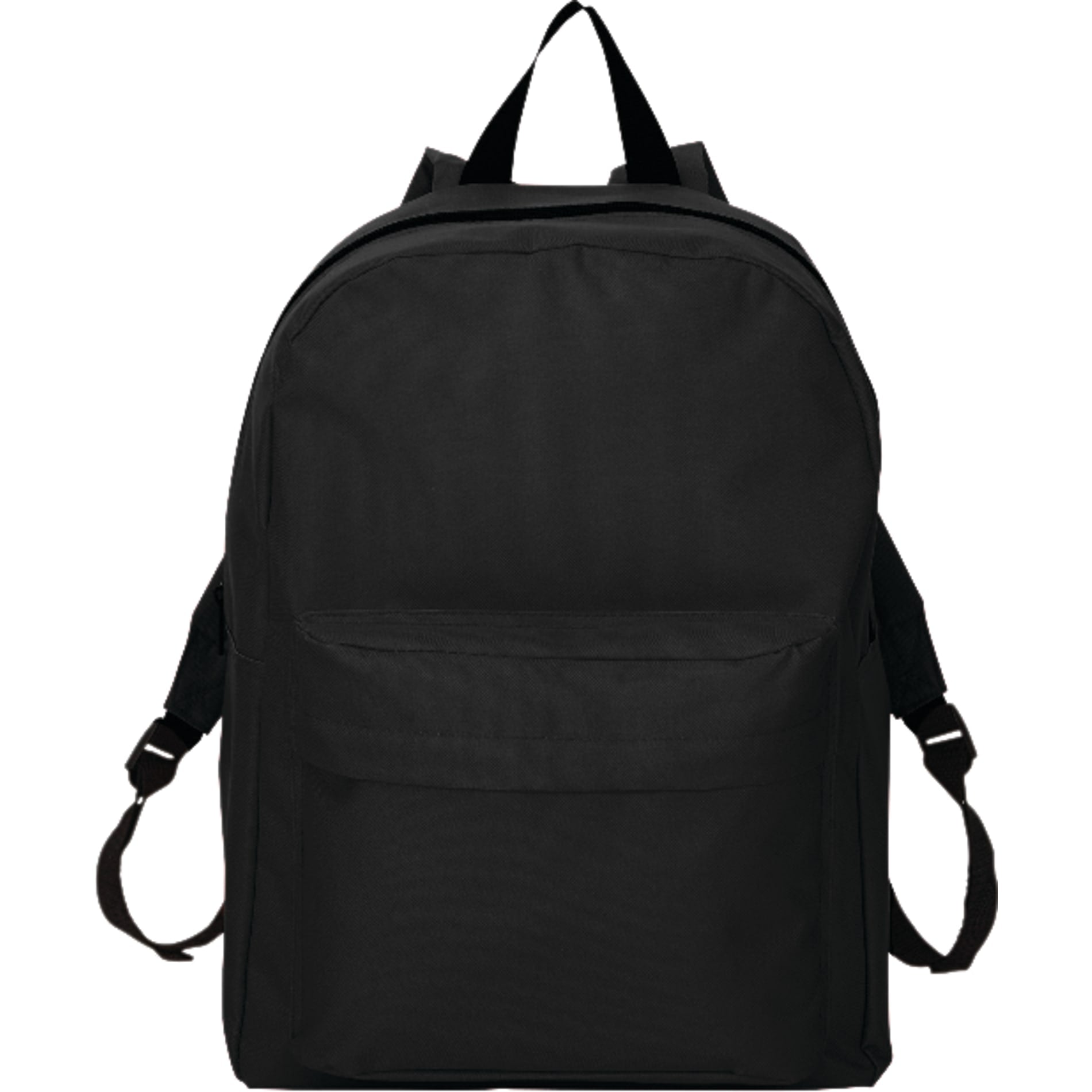 Front View of Black Buddy Budget 15" Computer Backpack plain