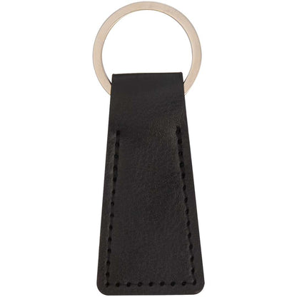 Front View of Black Budget Recycled Keychain plain