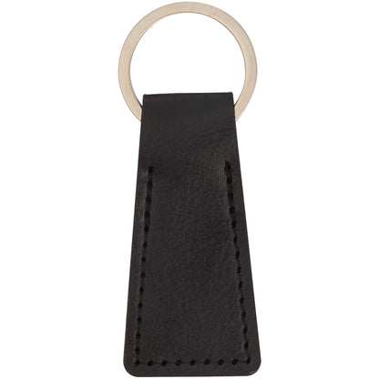 Front View of Black Budget Recycled Keychain plain