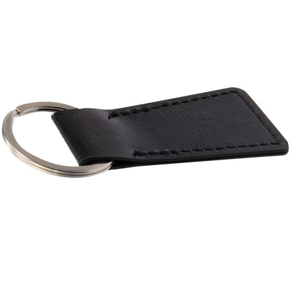 Front View of Black Budget Recycled Keychain plain